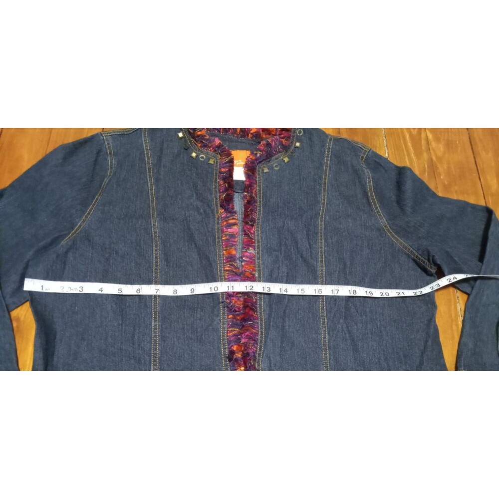 Hearts of Palm Jacket Women Size 16 Jean Jacket with Fringe - Picture 8 of 9